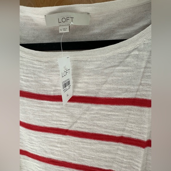 Loft, striped lace up side, sweater, size XL, NWT - Picture 3 of 6